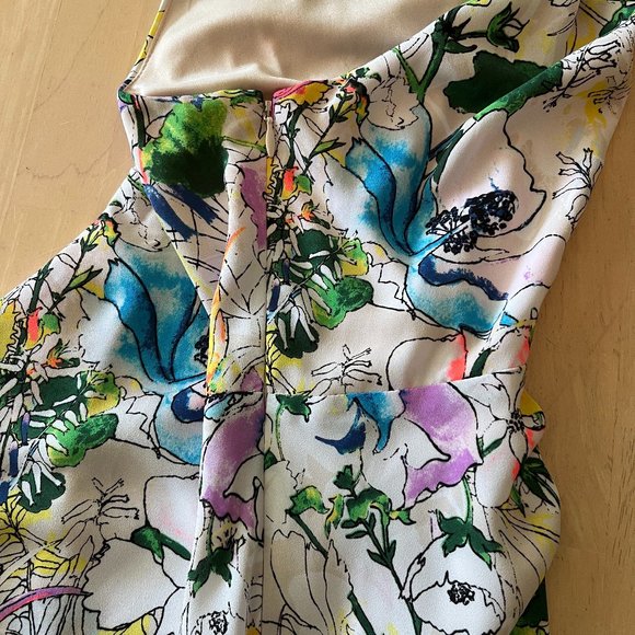 EXPRESS Watercolor Floral Halter Mini Dress Size 4 - Picture 7 of 11